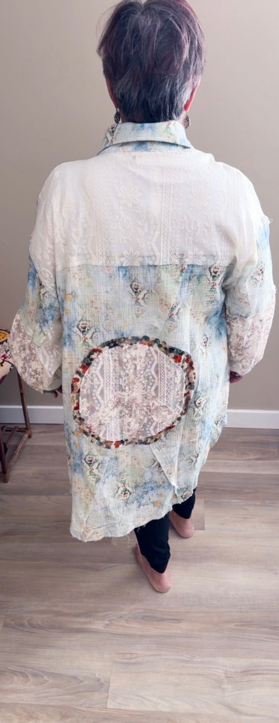 Button Up Floral Peace Shirt - 60002