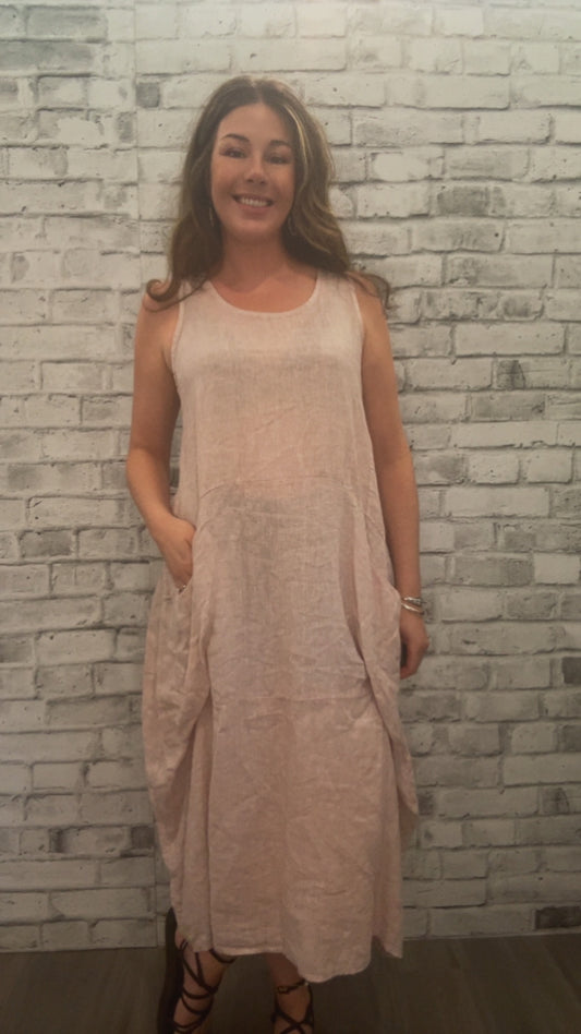 Sleeveless Linen Dress - 21020