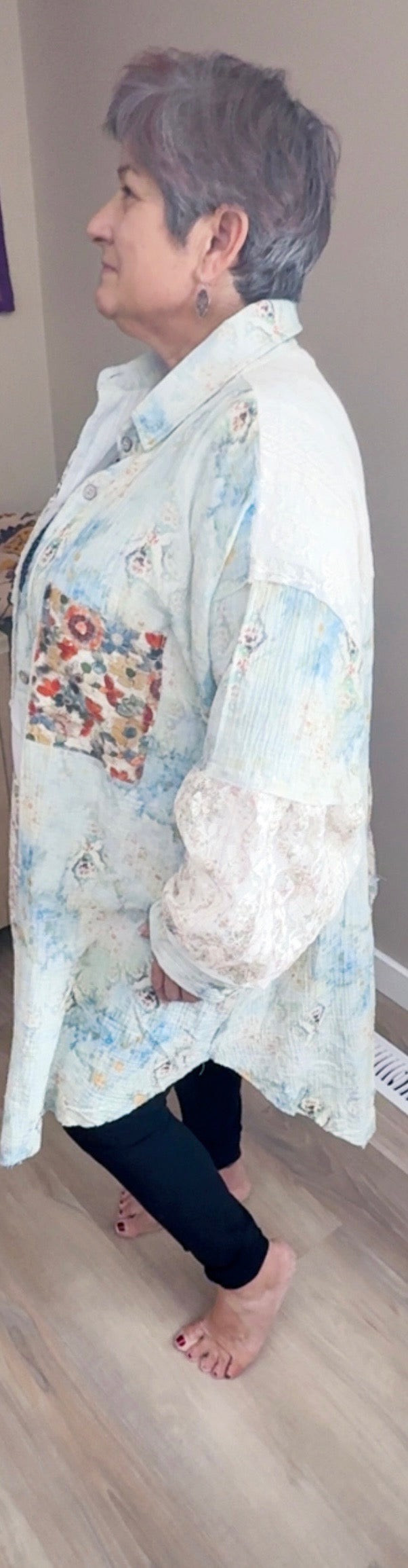 Button Up Floral Peace Shirt - 60002