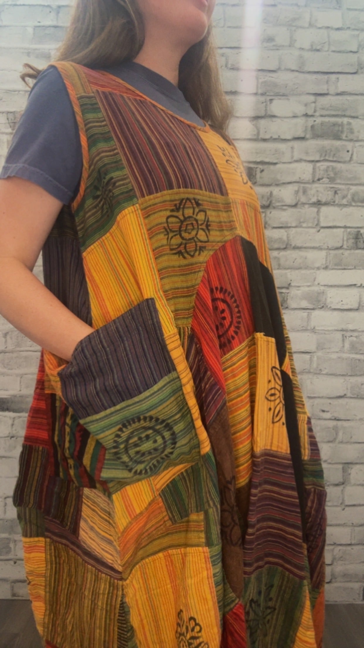 Cotton Bohemian Free Style Dress - 22002