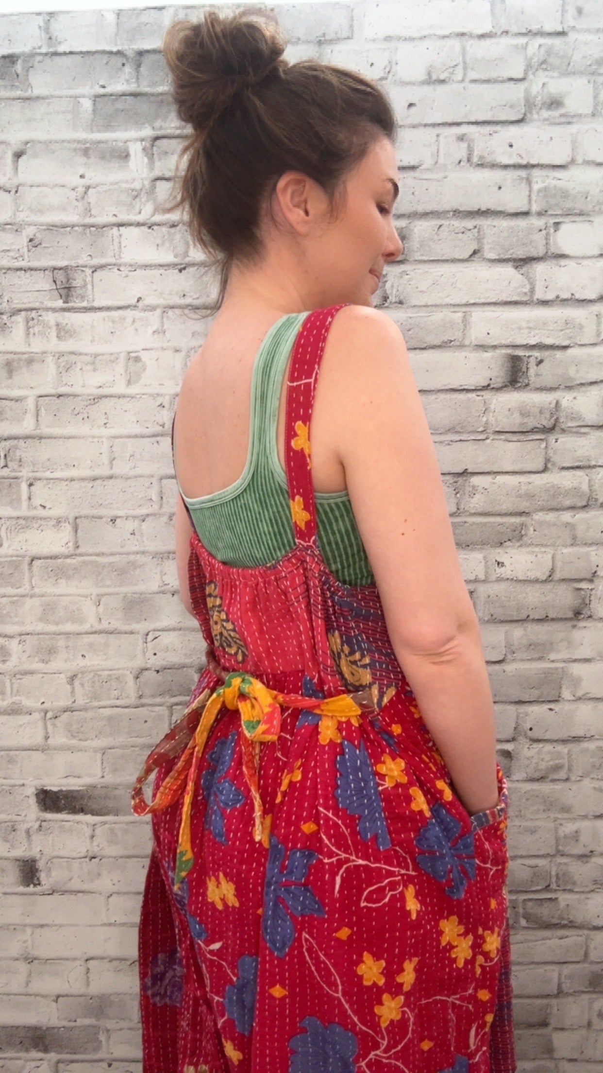 Crossroads Kantha Overall Pink and Orange - 70026