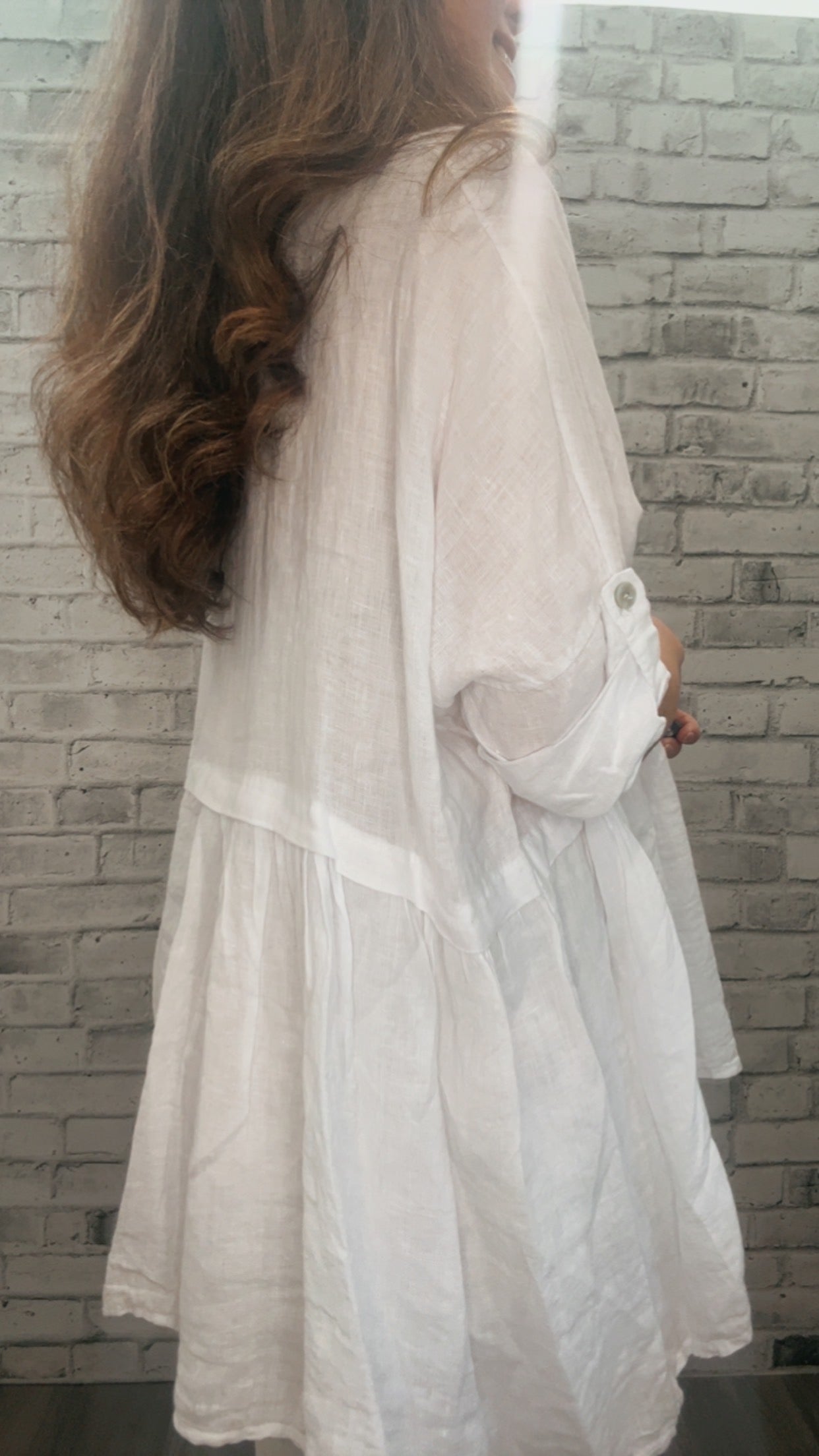 White Linen Blouse - 22003