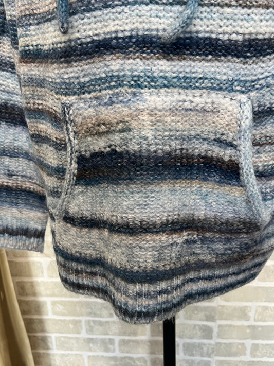 Striped Hooded Sweater with Kangaroo Pocket-11033