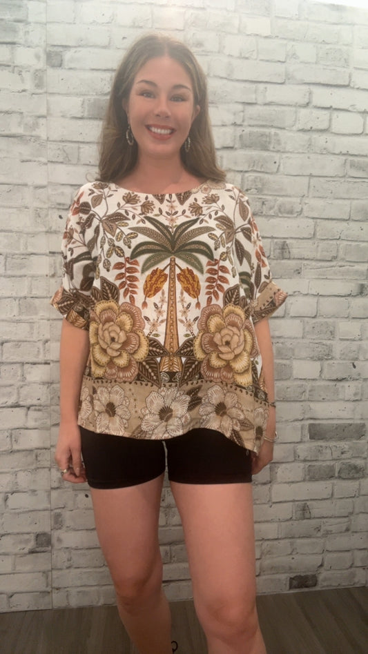 Printed Linen Top - 21008