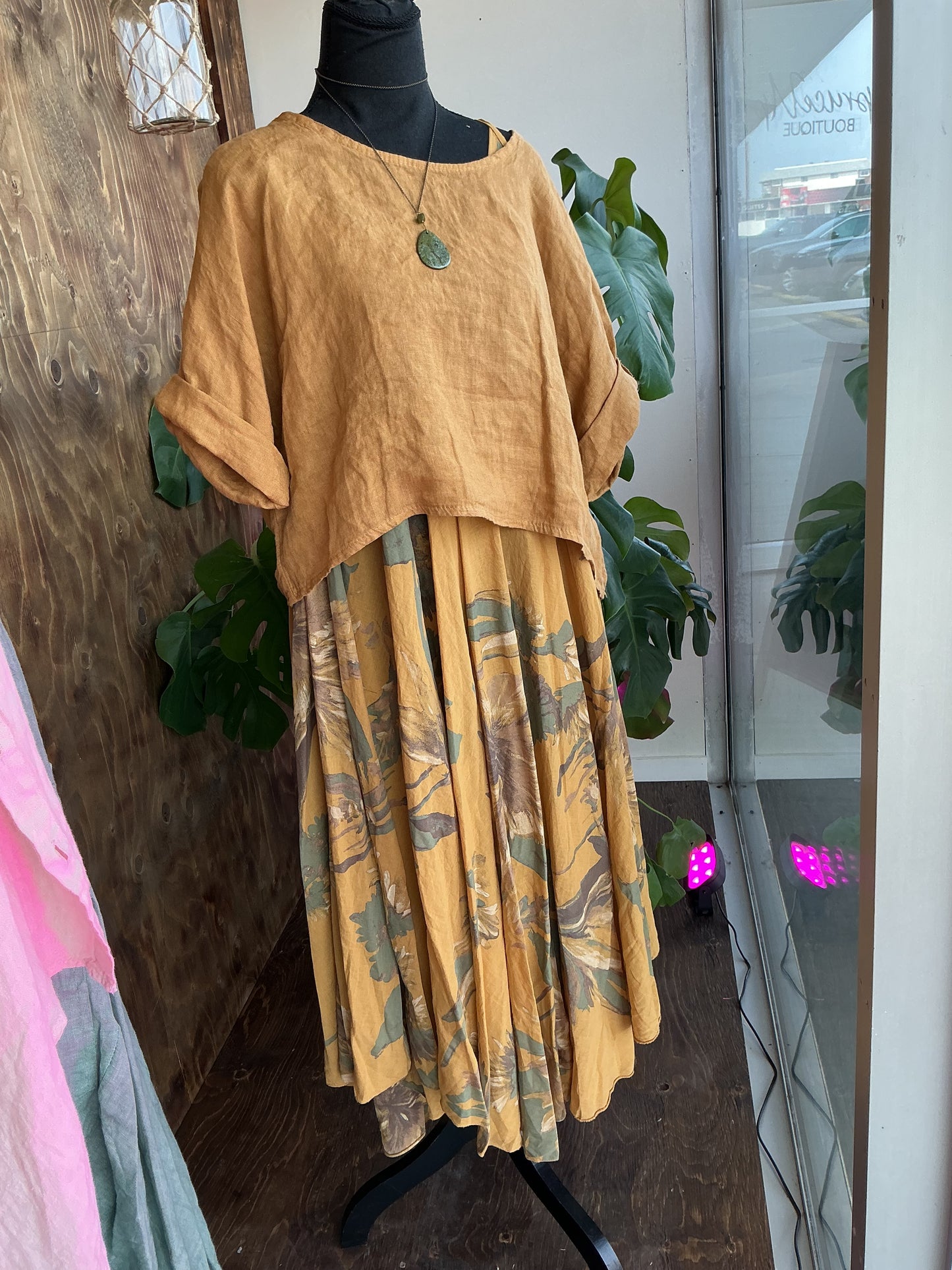 Two Piece Linen Dress and Top - 21007