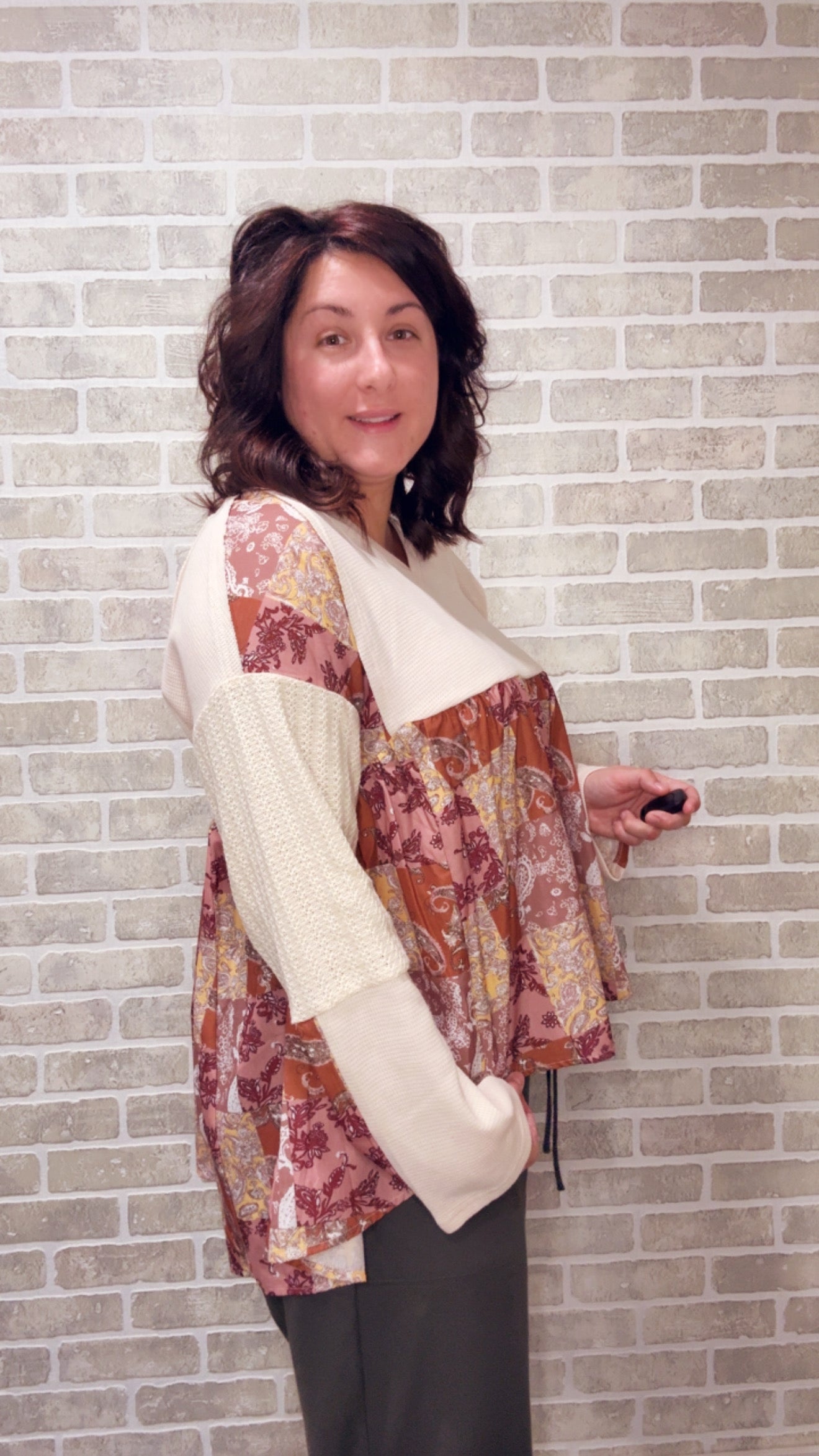 Paisley Long Sleeve Loose Top - 50093