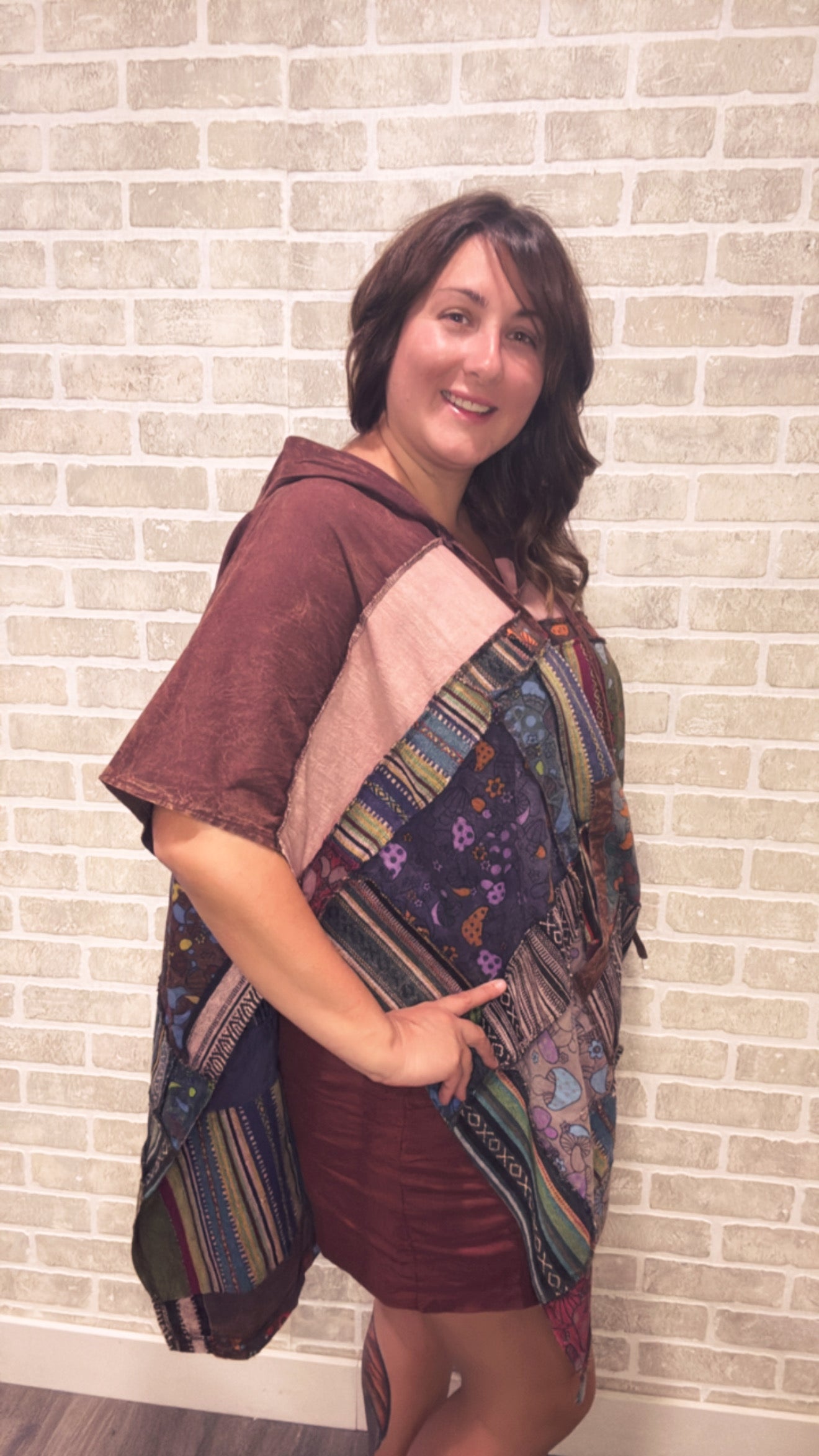 Unisex - Patchwork Poncho -50063