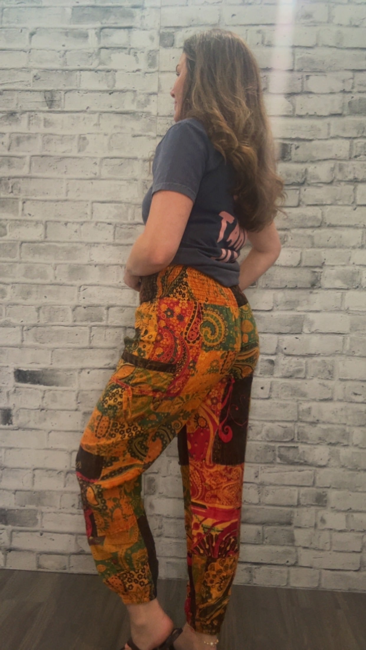 Himalayan Orange Floral Pants - 22000