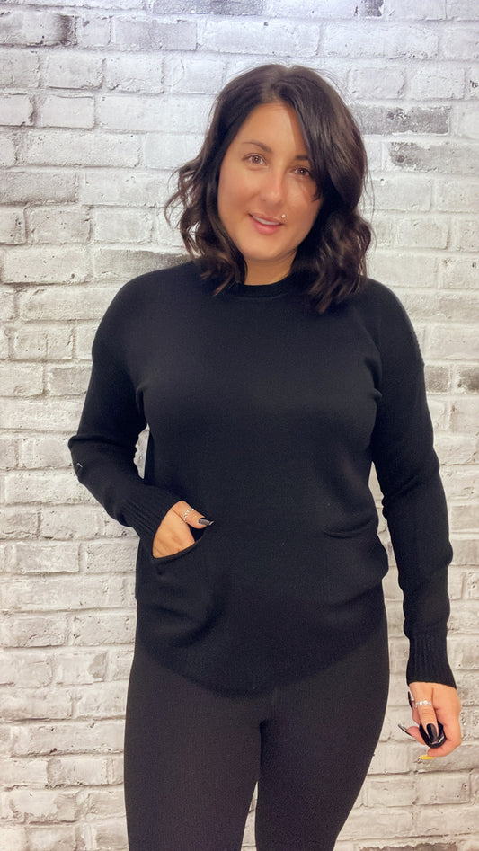 Black Sweater with Removable Turtleneck- 10057