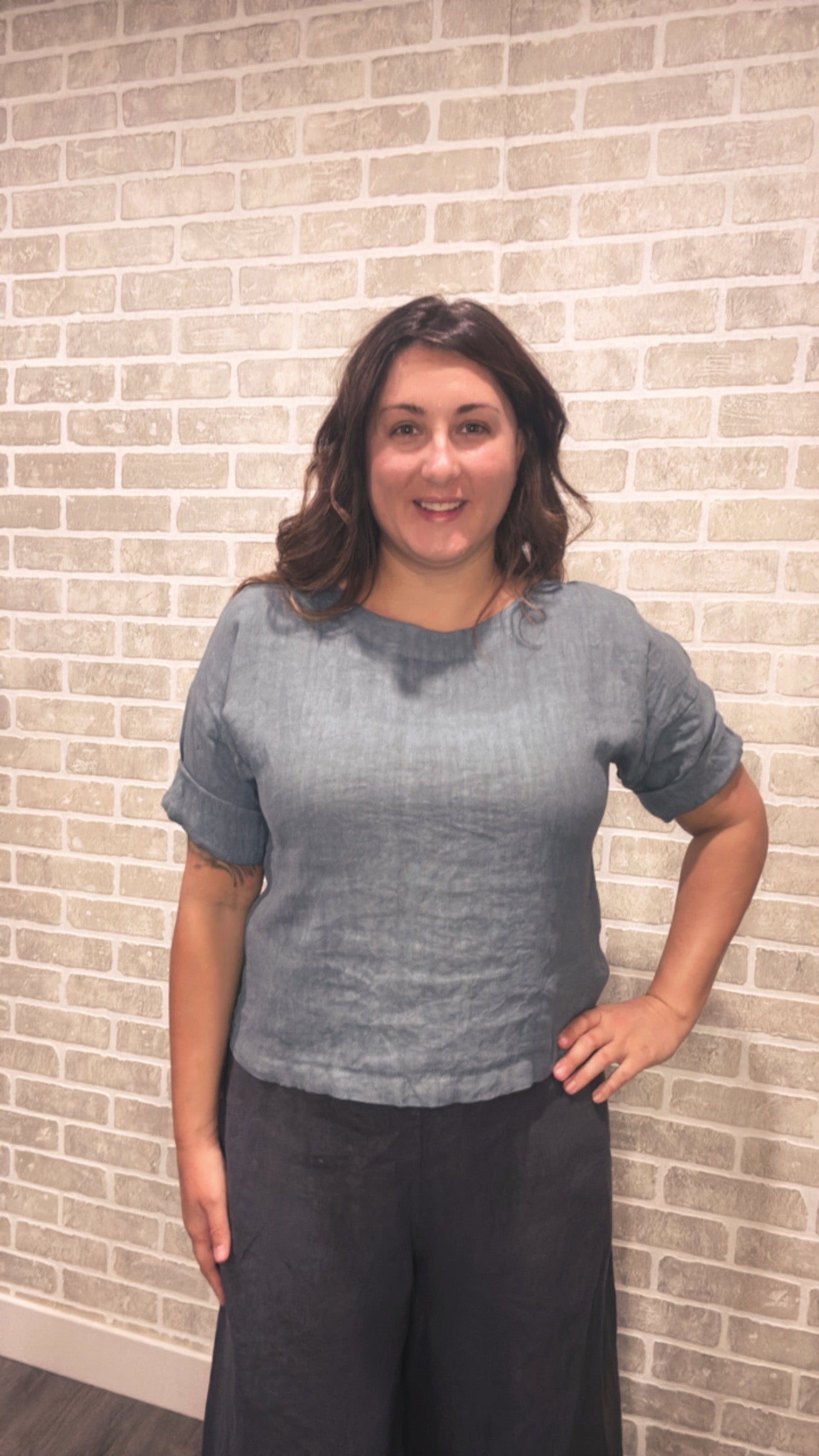 Round Neck Linen Top  - 50058