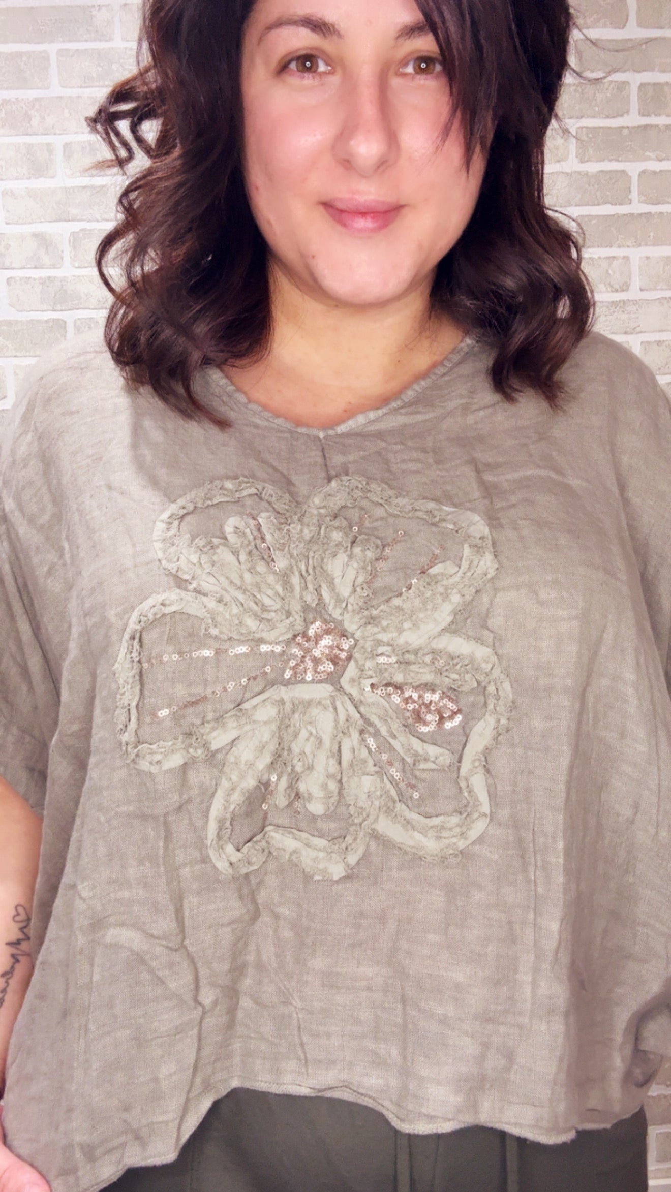 Flower Blouse Solid - 50079