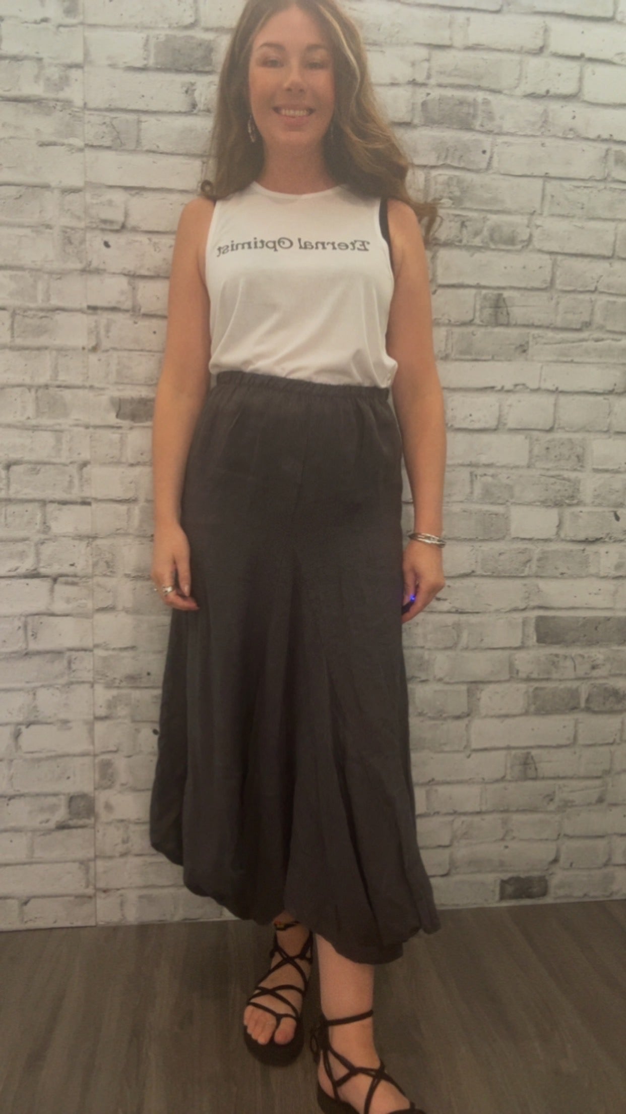 Linen Skirt with Pockets - 21011