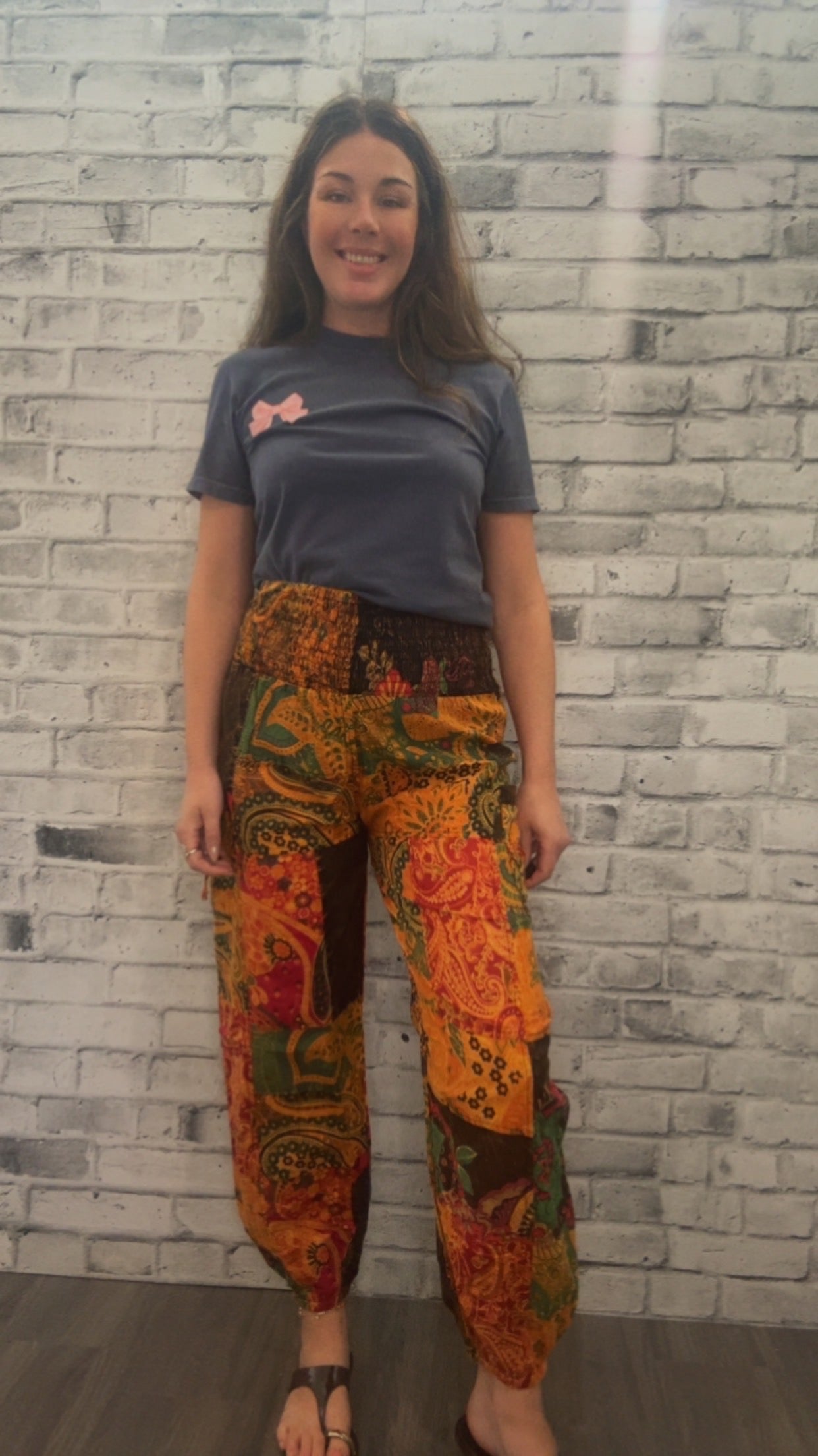Himalayan Orange Floral Pants - 22000