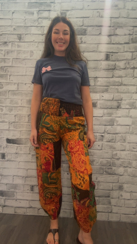 Himalayan Orange Floral Pants - 22000