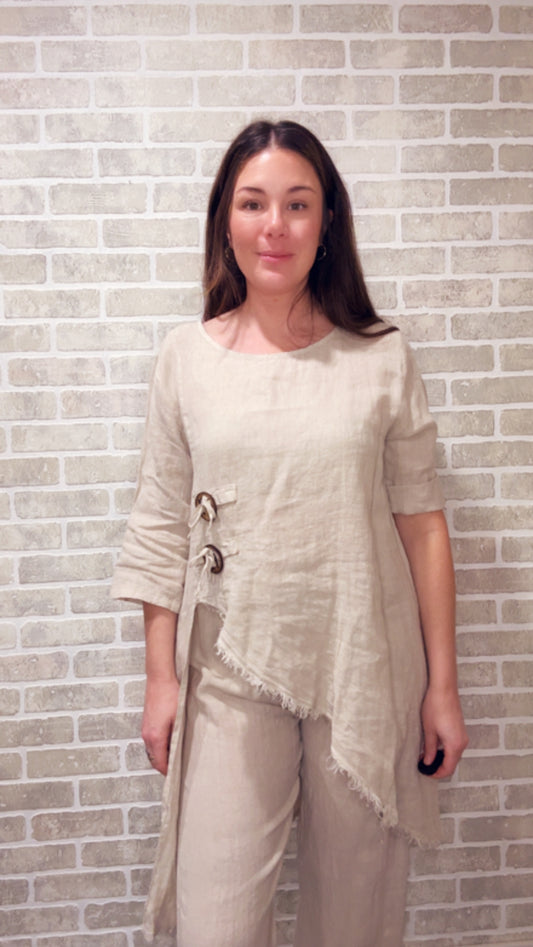 Linen Set with wood accent - 50080