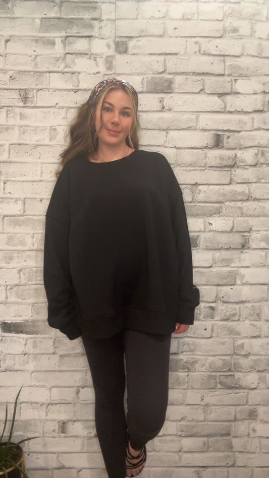 Be Yourself Love Yourself Printed Oversized Sweatshirt - 90001