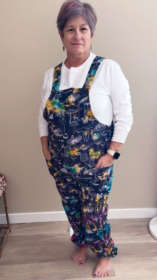 Tie Die Butterfly Mushroom Overall - 60016