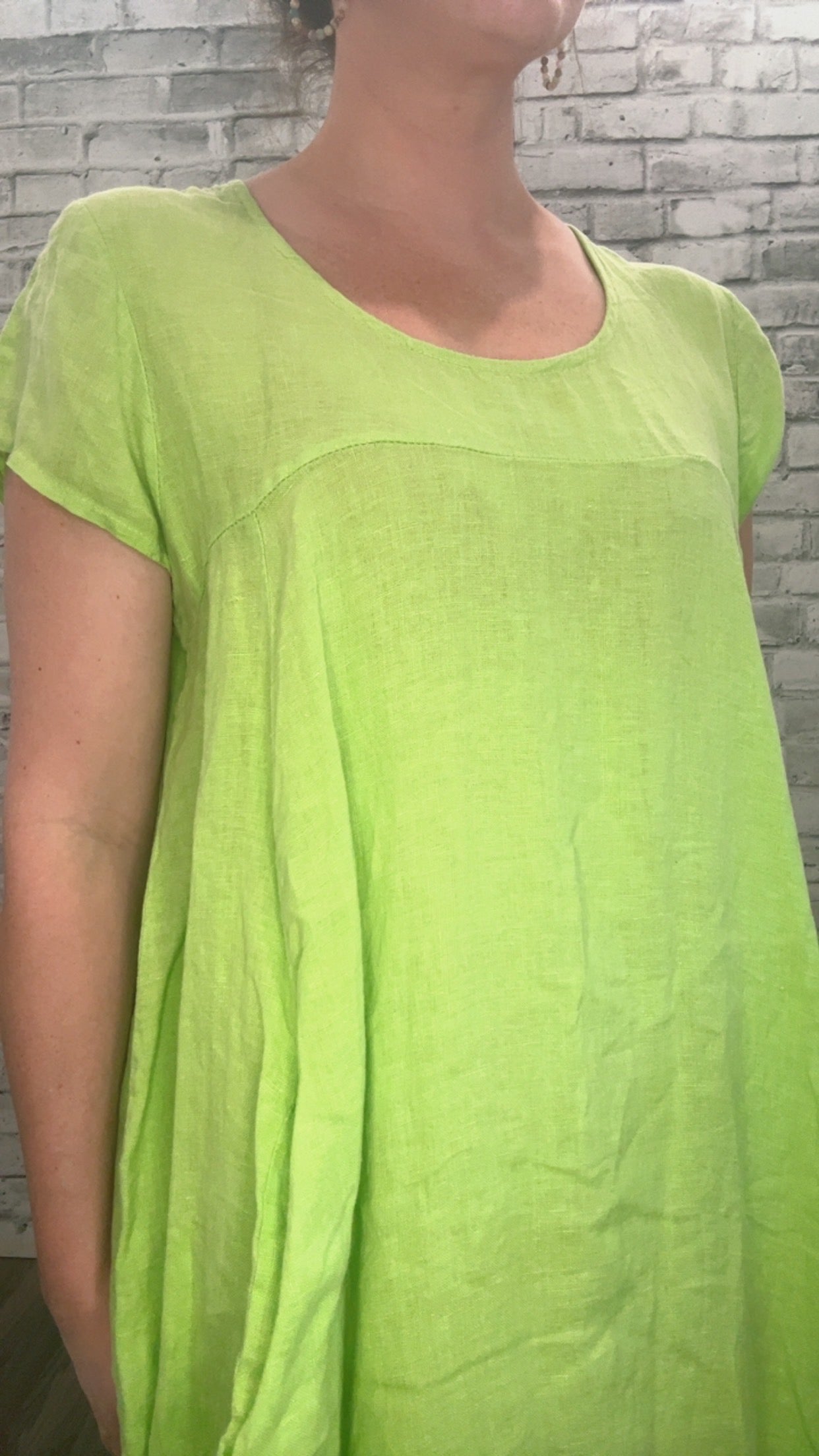Loose Linen Dress with Pockets - 21001