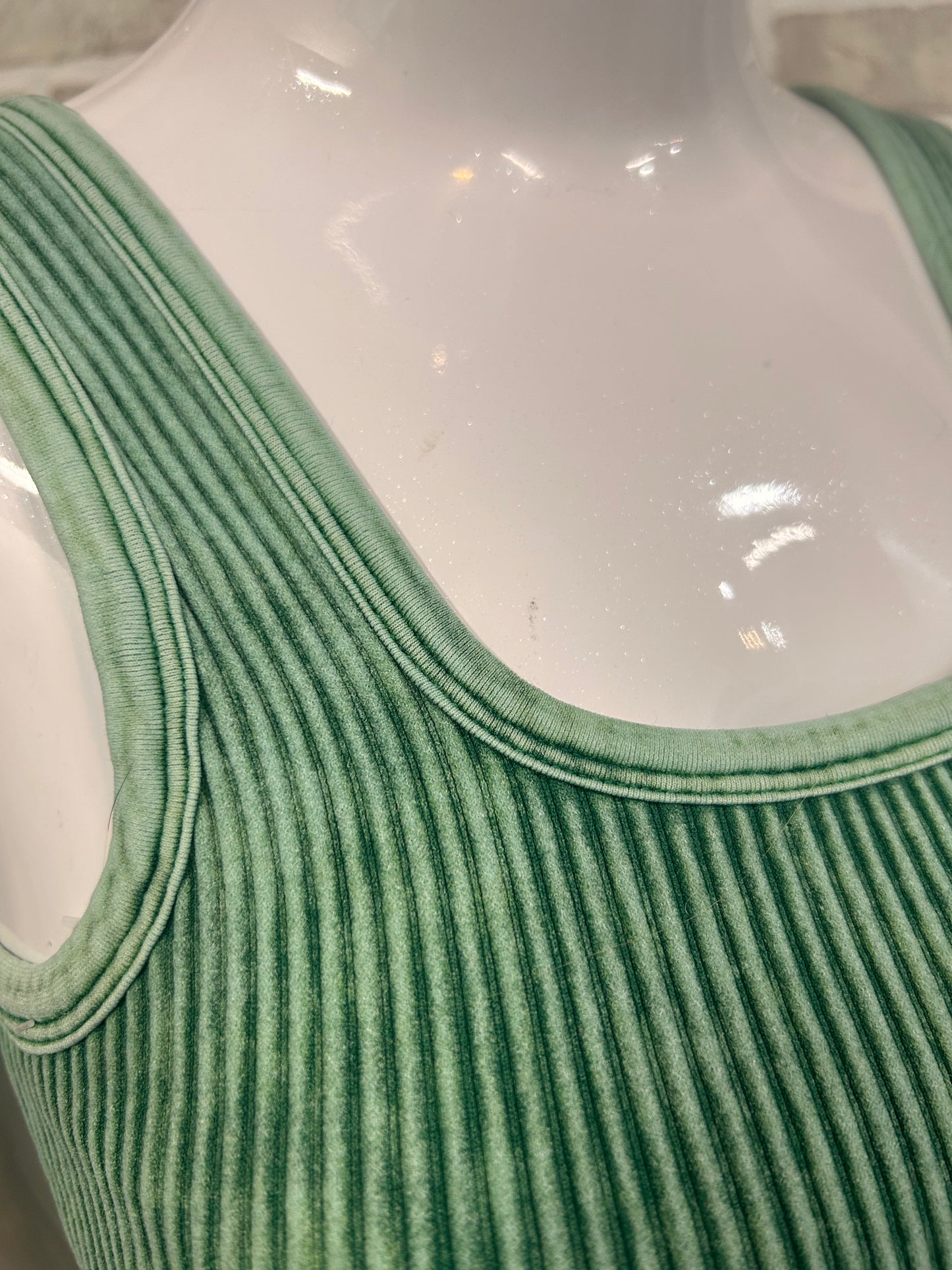 Ribbed Tank in Green - 50112