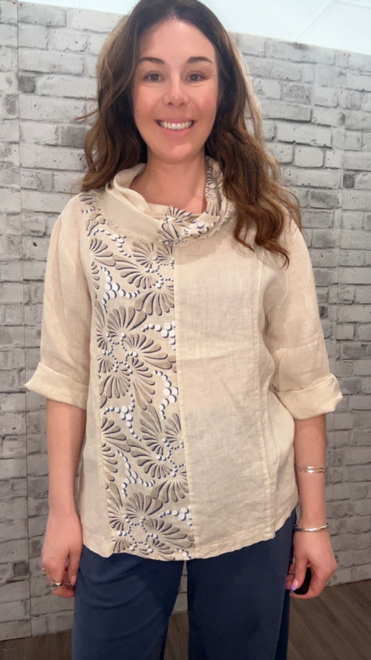 Printen Linen Blouse - 60018