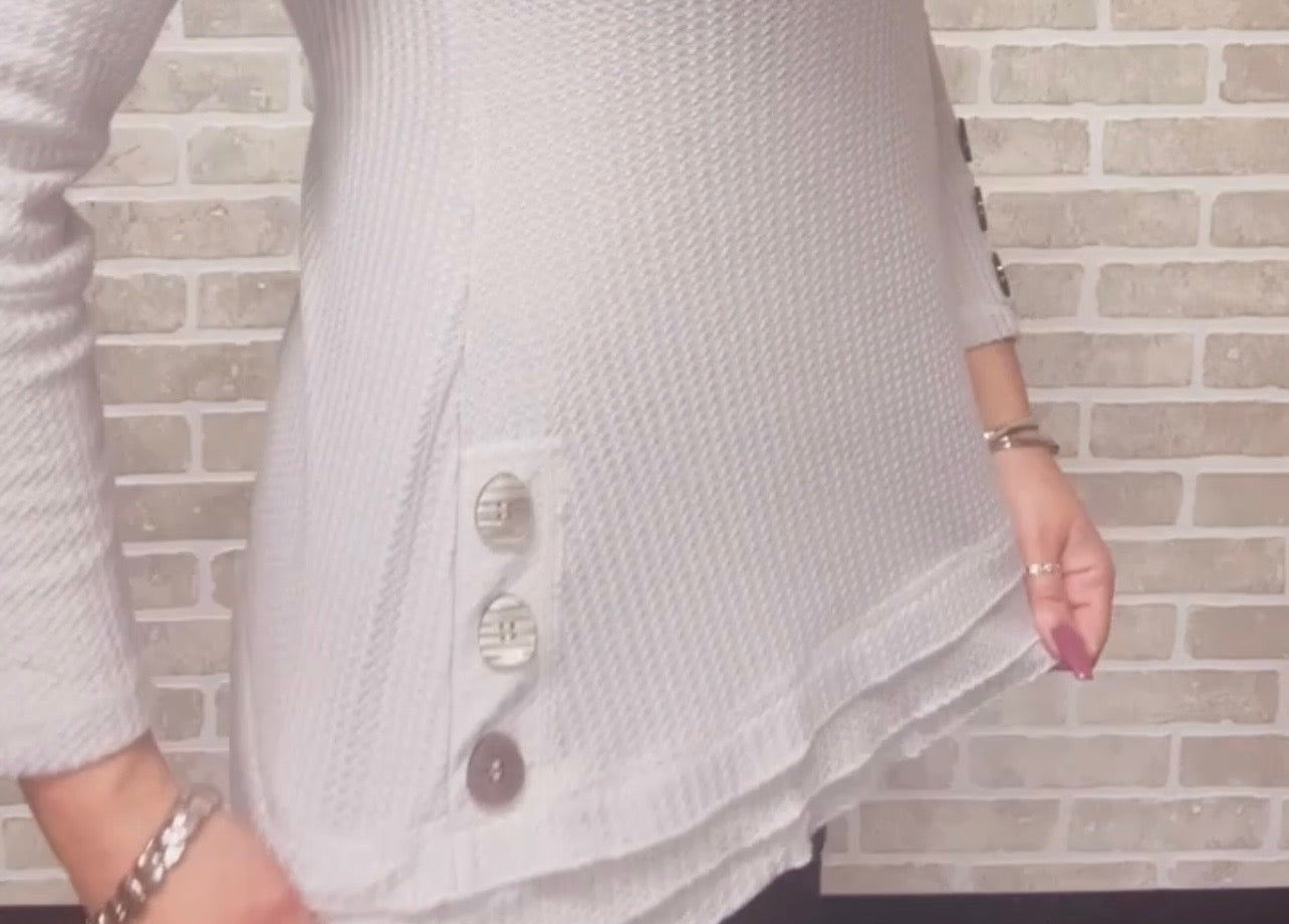 Grey Waffle Knit Sweater 11092