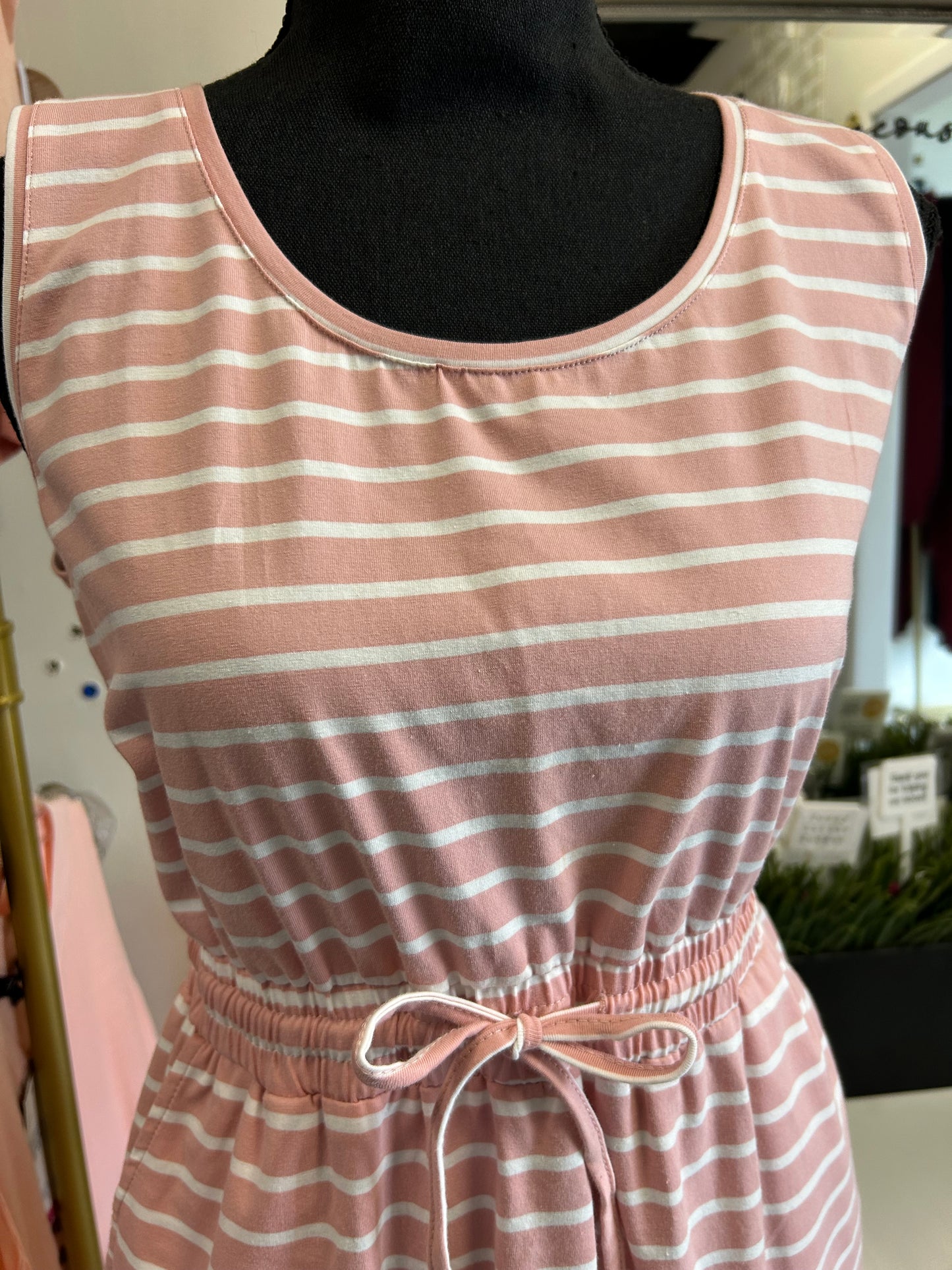 Pink and White Stripped Dress - 10034