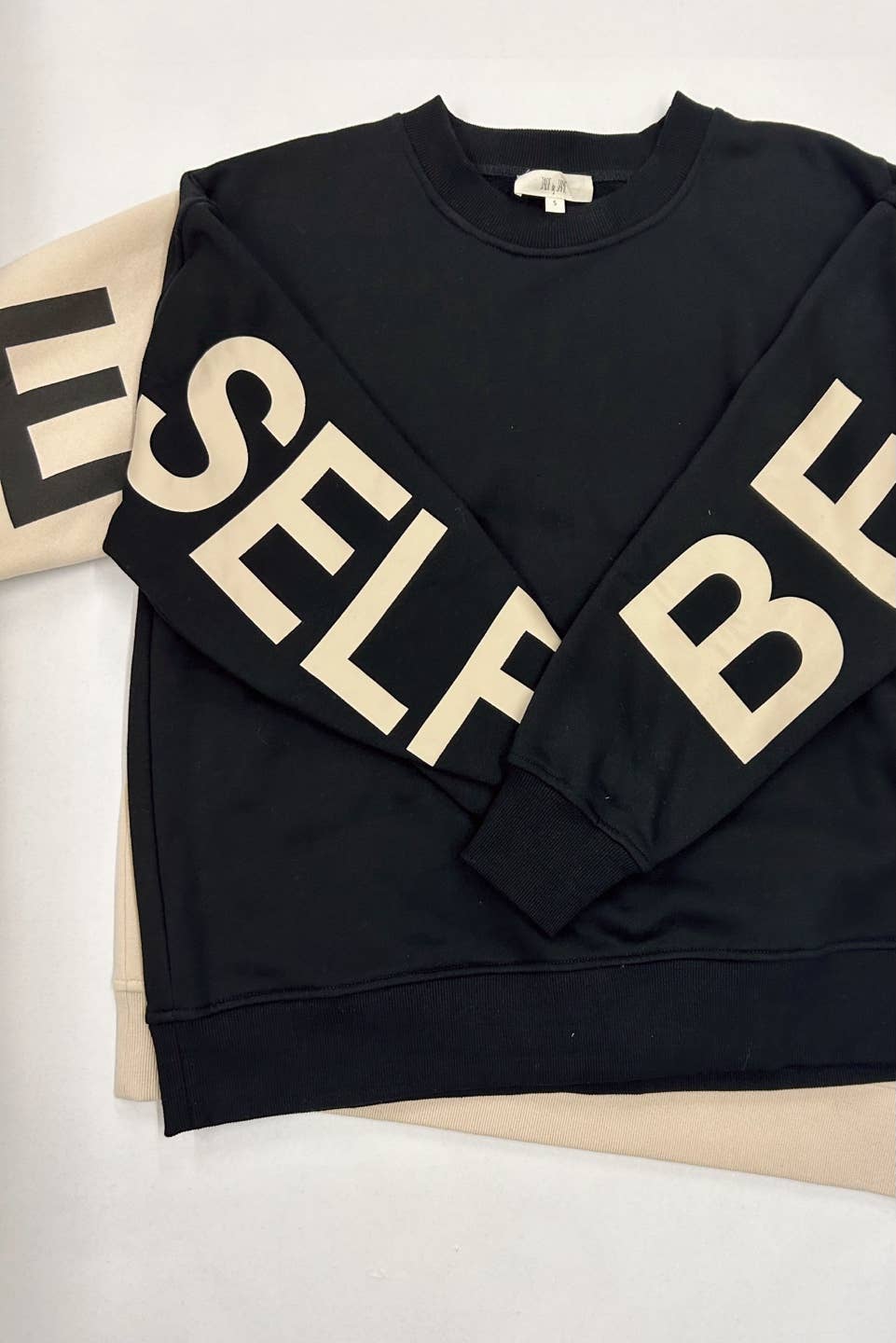 Be Yourself Love Yourself Printed Oversized Sweatshirt - 90001