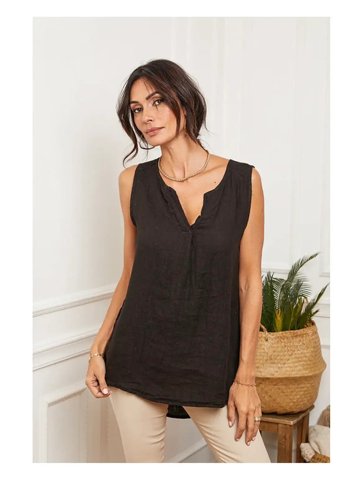 Linen Tank Top - 50077