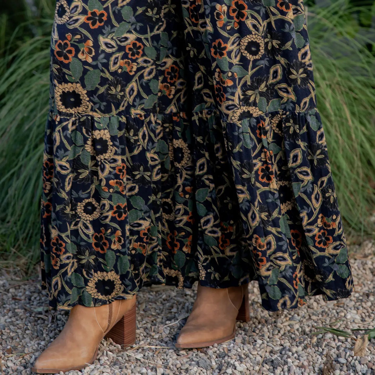 Black Woven Print Pant - 50108