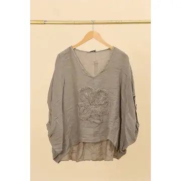 Flower Blouse Solid - 50079