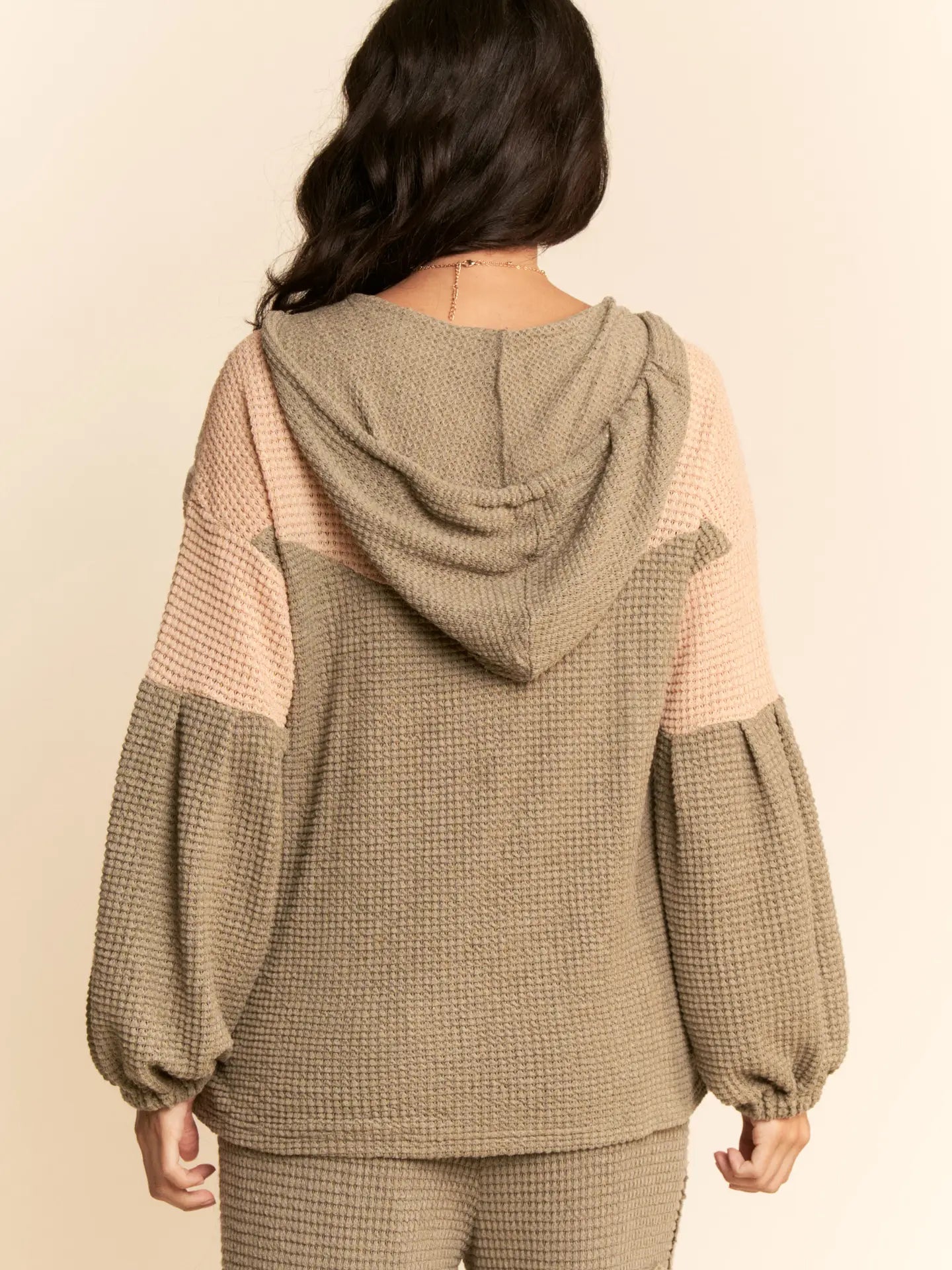 Oversized Knit Flower Patch Hoodie - 50301