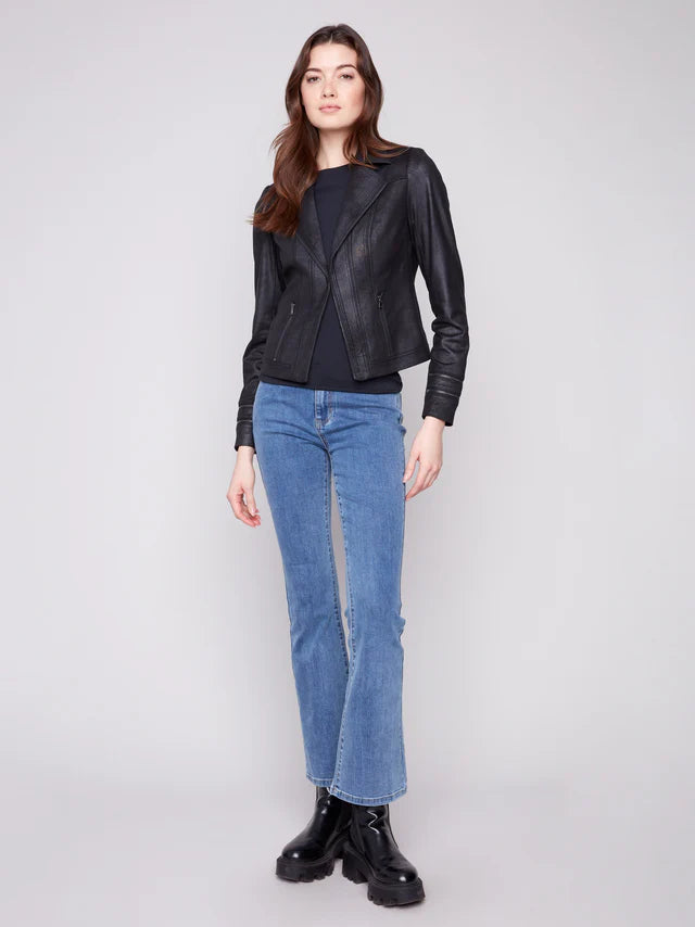 Vintage faux leather black jacket - 41000