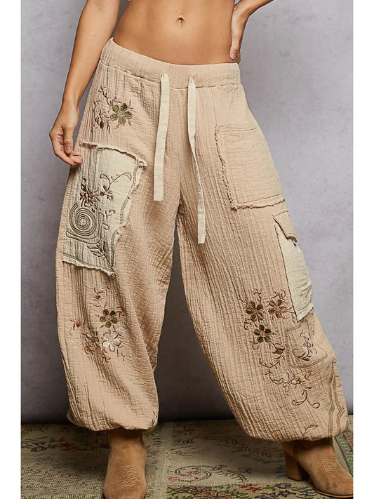 Floral Embroidered Pant - 50106