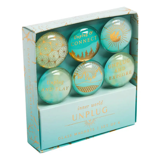 Unplug Glass Magnets - Set of 6