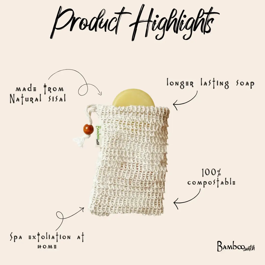 Compositible Sisal Soap Saver Bag