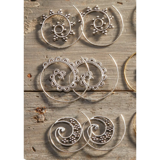 Silver Plated Swirl Earing - 50091