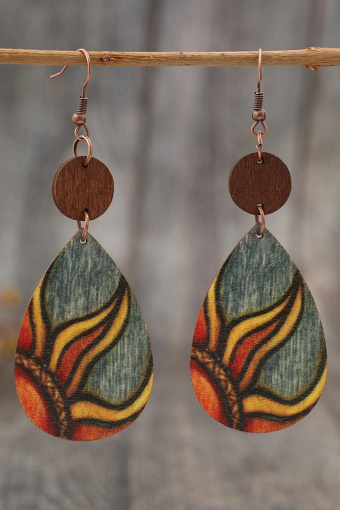 Wood Flower Earing