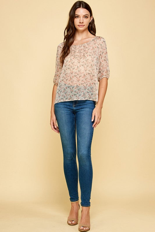 "The Theresa" Floral Top- 11059