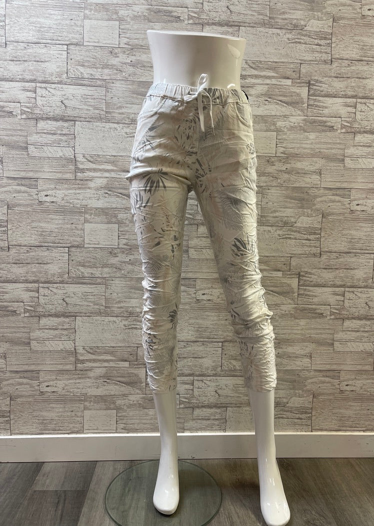 Printed Pull On Crinkle Jogger 849A