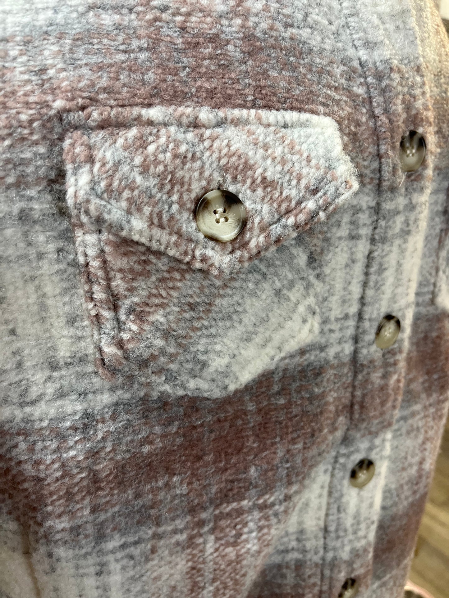 Long Sleeve Shirt Jacket With Pockets - 11044