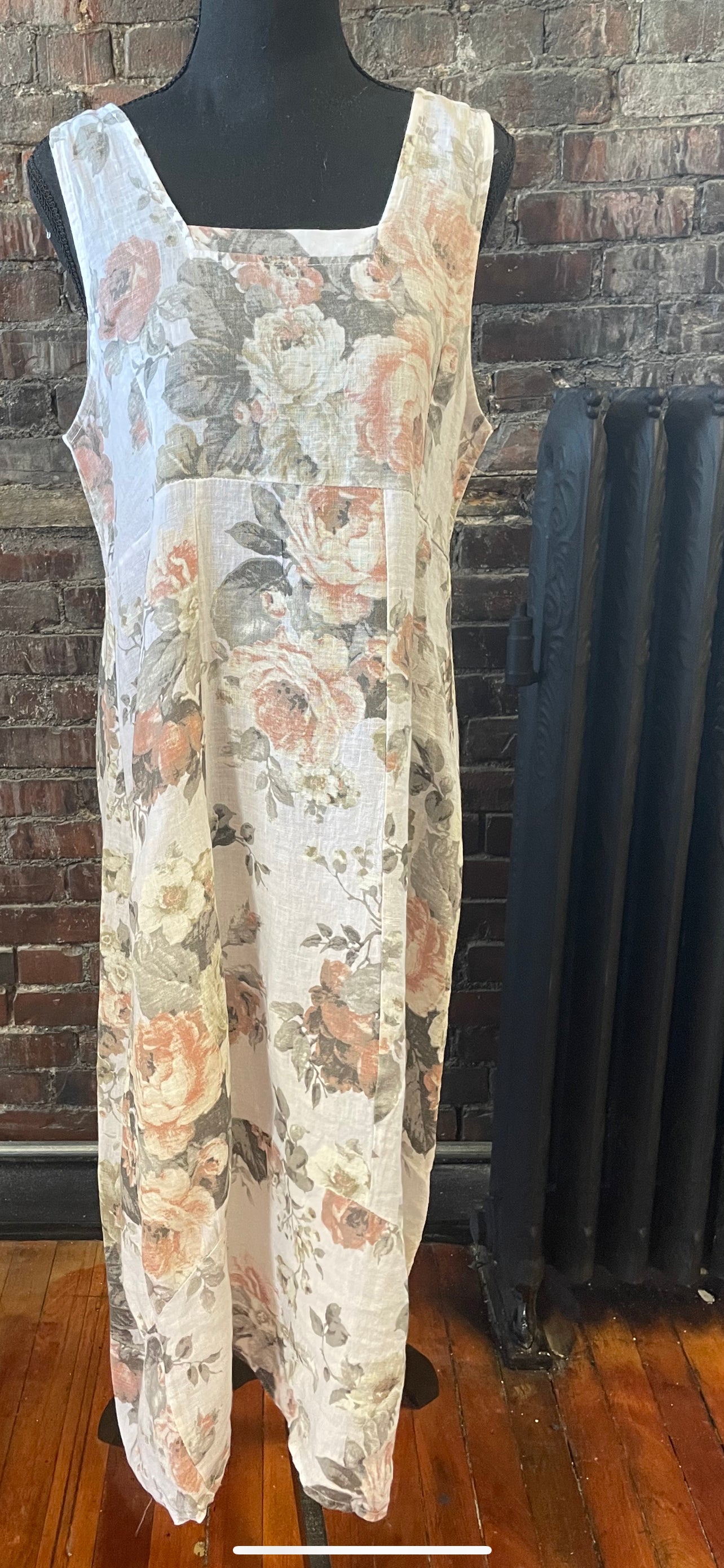 Floral Linen Panelled Dress- 11014