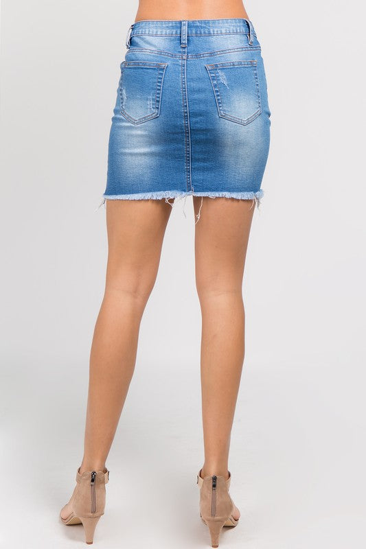 "Uptown girl" distressed skirt-11078