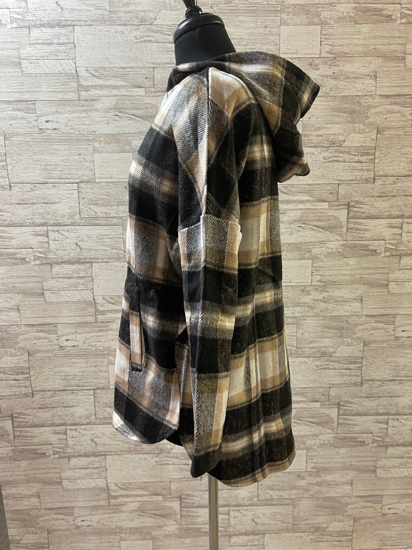 Plaid Pullover Weighted Hoody-13732