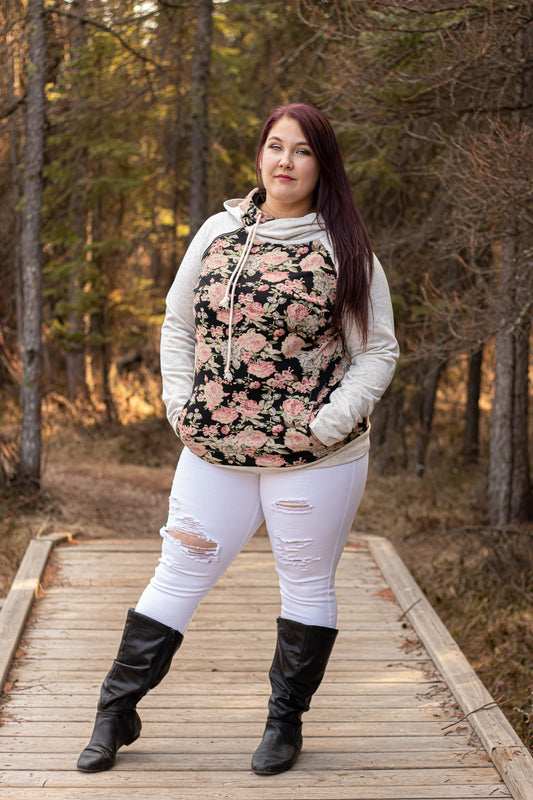 Floral Double Hoodie Exclusive to Curvy