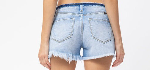 Edgy Low Rise Button Fly Kan Can Denim Shorts- 11070