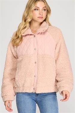 "The Rosie" Quilted Coat With Snap Buttons- 10021